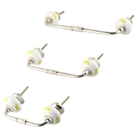 Lime Standing Rein Deer Pattern Ceramic Bridge Handle