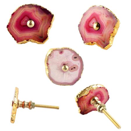 Pink Agate Stone Drawer Knob Online