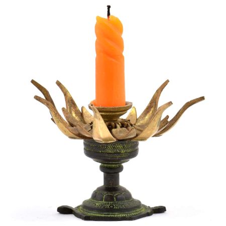 Bronze Lotus Candle Stand