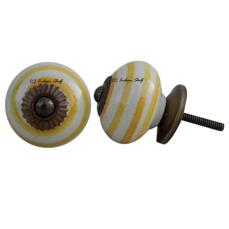 Old Yellow Striped Knob
