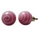 Pink White Striped Knob