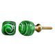 Striped Green Glass Knob