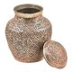Copper Repousse Hand Made Lidded Jar Or Pot