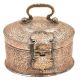 Hand Embossed Or Carved Copper Indian Pandaan With Lock Handle