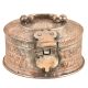 Rare Islamic Style Embossed Copper Betel Nut Pandan Box With Lock Handle