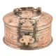 Handmade Embossed Copper Betel Nut Pandan Box With Lock Handle