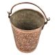 Handcrafted Floral  Design Copper Bucket with Handle