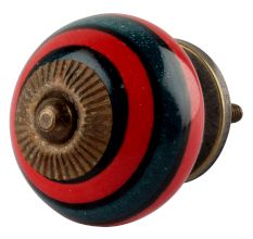 Forest Green And Red Strip Ceramic Cabinet Knobs Online