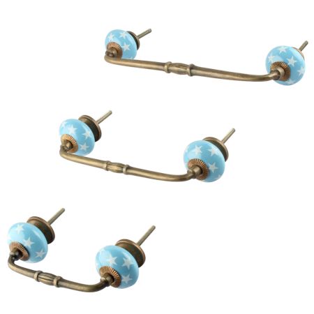 Turquoise Star Ceramic Bridge Handle