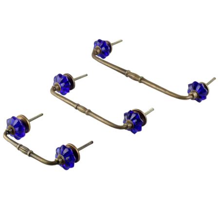 Navy Blue Small  Melon Glass Bridge Handle