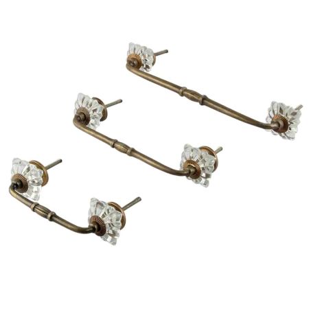 Clear Square Melon Glass Bridge Handle