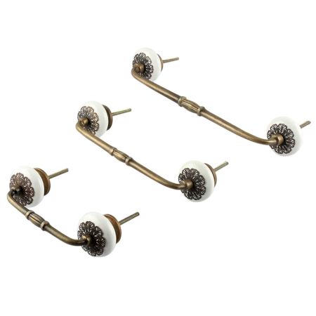 Cream Strewn Flat Ceramic-01 Bridge Handle