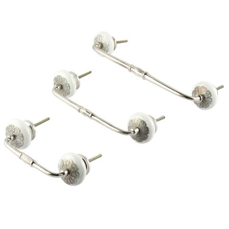 Cream Strewn Flat Ceramic-01 Bridge Handle