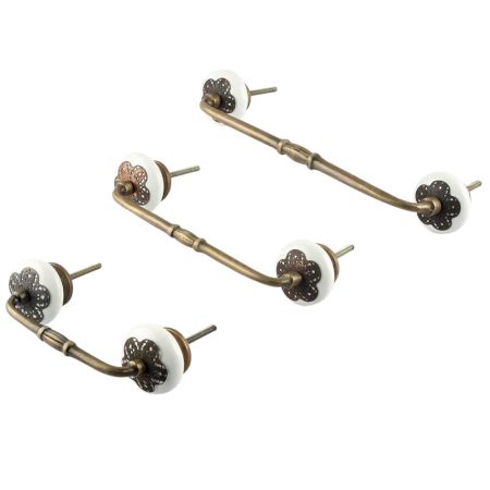 Cream Strewn Flat Ceramic-05 Bridge Handle