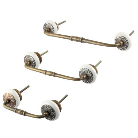 Cream Strewn Flat Knob-06 Bridge Handle