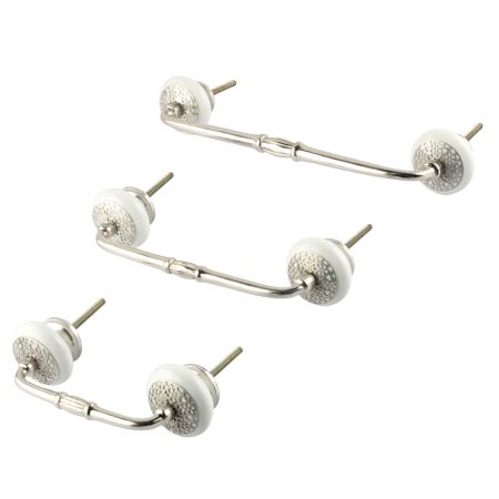 Cream Strewn Flat Knob-06 Bridge Handle