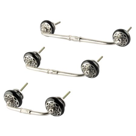 Black Strewn Flat Ceramic Bridge Handle