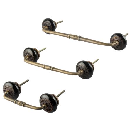 Black Strewn Flat Ceramic Bridge Handle