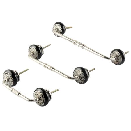 Black Strewn Flat Ceramic Bridge Handle