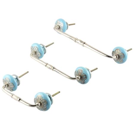 Turquoise Strewn Ceramic Bridge Handle