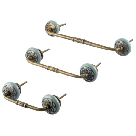 Grey Strewn Flat Ceramic Bridge Handle