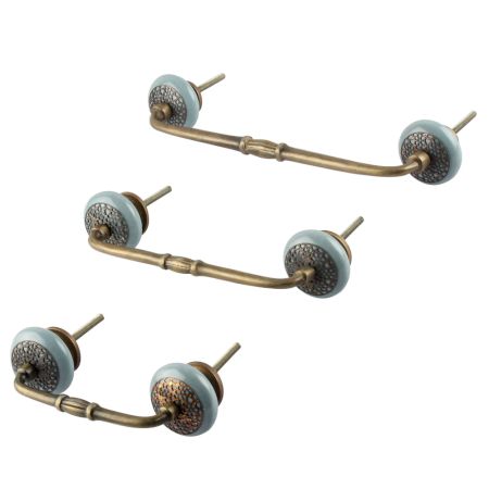 Grey Strewn Flat Ceramic Bridge Handle