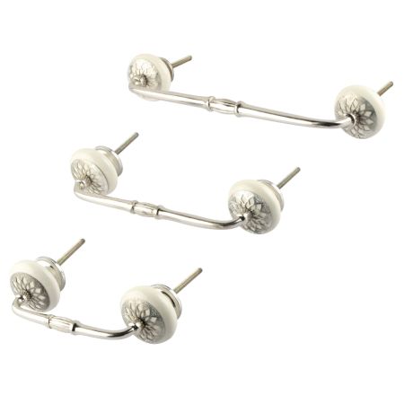 White Strewn Flat Ceramic Bridge Handle