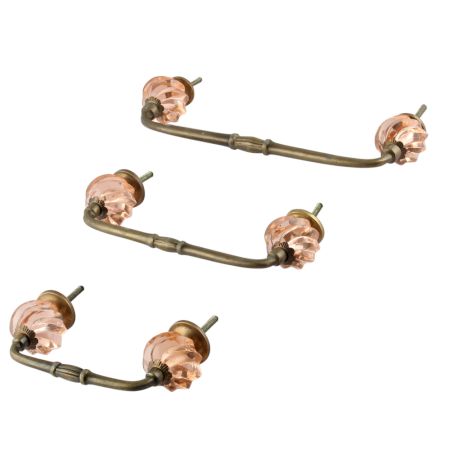 Pink Interior Cut Glass Bridge Handle