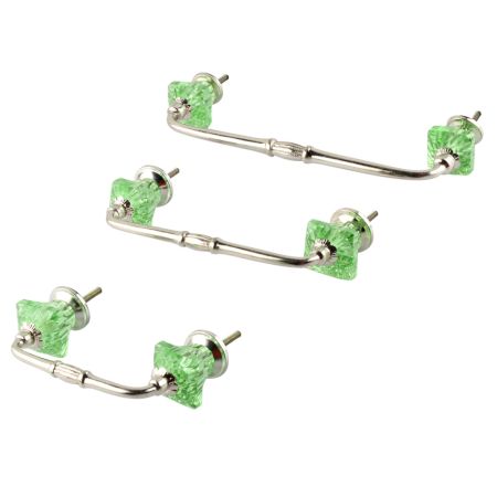 Green Glass Square Cut Bridge Handle