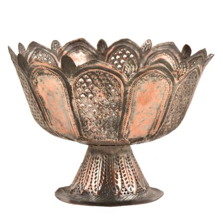 Vintage Copper Pedestal Bowl Confectionery Serving Dish