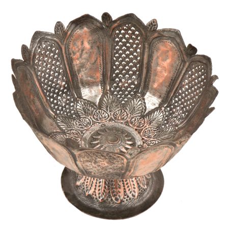 Vintage Copper Pedestal Bowl Confectionery Serving Dish