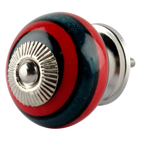 Forest Green And Red Strip Ceramic Cabinet Knobs Online