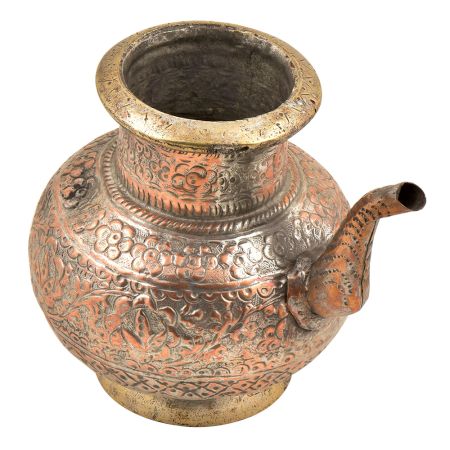 Copper Hand Engraved Floral Engraved Islamic Style Holy Water Pot