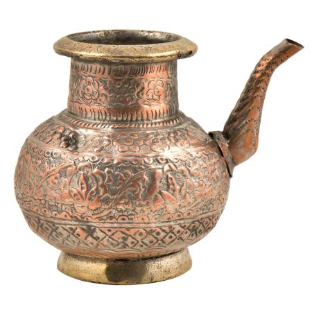 Copper Hand Engraved Floral Engraved Islamic Style Holy Water Pot