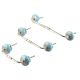 Turquoise Strewn Flat Ceramic Bridge Handle