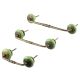 Pea Green Strewn Flat Ceramic Bridge Handle
