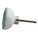 Sea Green Ceramic Dresser Knob in Silver Fitting