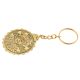 Brass Scalloped Edge Metal Perpetual Calendar Keychain With Taj Mahal