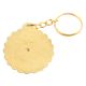 Brass Scalloped Edge Metal Perpetual Calendar Keychain With Taj Mahal