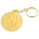 40 Year Calendar Brass Keychain With Big Flower Design And Scalloped Edges