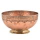 Hand Engraved Cross Pattern on  the Rim Of the Copper Bowl