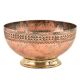 Hand Engraved Cross Pattern on  the Rim Of the Copper Bowl