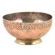 Vintage Hand Engraved Cross Pattern On Rim Copper Bowl