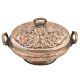 Engraved Kashmiri Copper Rice Bowl With Lid And Handles