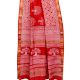Brick Red Chanderi Block Print Saree With Golden Border And Bouse Piece