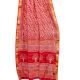 Red Chanderi Saree With White Parsley Motifs and Designer Pallu With Blouse piece