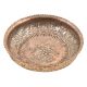 Vintage Hand Engraved Muhgal Floral Copper Bowl with Scalloped Rim