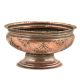Engraved Floral Leafy Pattern Pedestal Copper Bowl Or Vase