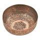 Engraved Floral Leafy Pattern Pedestal Copper Bowl