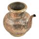 Brass Engraved Floral Design Copper Holy Water Pot With A Stout